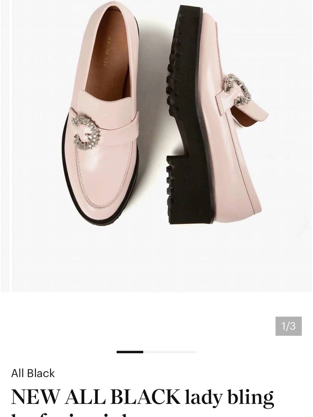 Women’s Pale Pink Crystal-Embellished Loafer